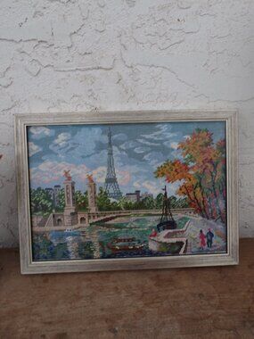Beautiful Needle Point Picture Of Paris
